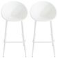 Hearth and Haven Gable Outdoor Barstool with Metal Frame in White (Set of 2), , large