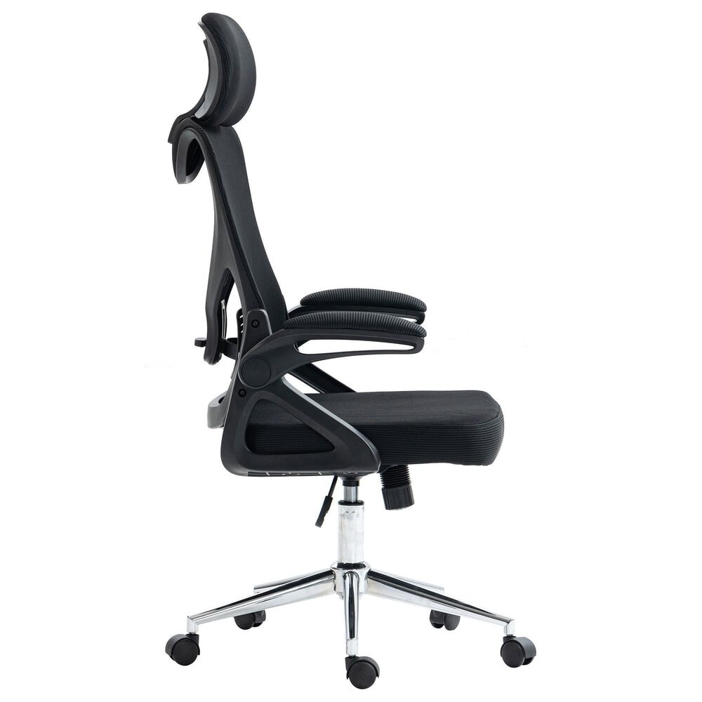 Rta Products Llc Essential Ergonomic Office Chair with Headrest and Lumbar Support in Black, , large