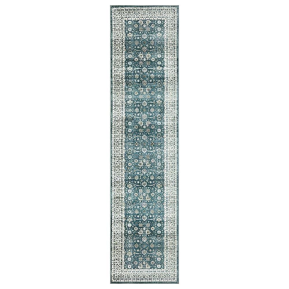 Oriental Weavers Sumter 2" x 8" Teal and Ivory Runner, , large