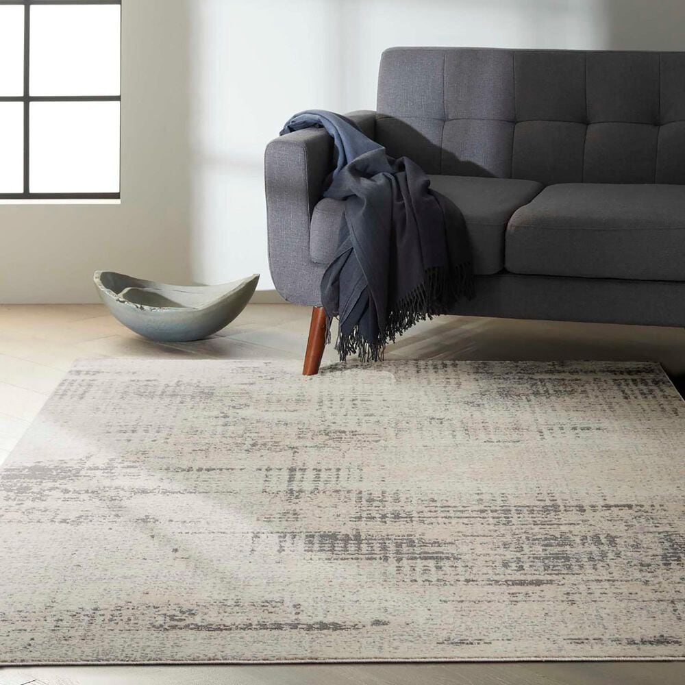 Nourison Rush 6&#39; x 9&#39; Ivory and Beige Area Rug, , large