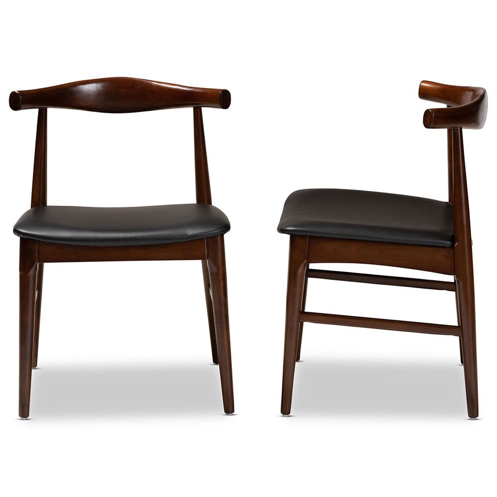 Baxton Studio Eira Side Chair in Dark Walnut (Set of 2), , large