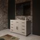 Lexora Home Abbey 48" Single Bathroom Vanity in White Oak with 2 cm White Carrara Marble Top and Rectangular Sink, , large