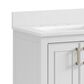 37B Lucerne 24" Single Bathroom Vanity Cabinet in Bright White with Marble Top and Backsplash, , large