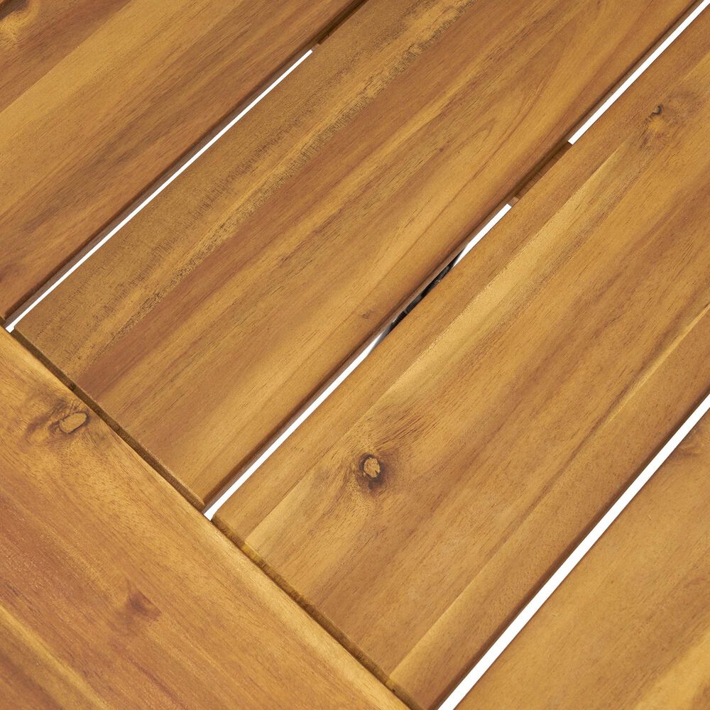 Hearth and Haven Acacia Wood Patio Coffee Table in Teak, Brown and Black, , large