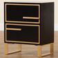 Baxton Studio Giolla 2-Drawer End Table in Black and Gold, , large