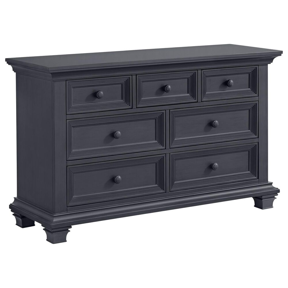 Oxford Baby Weston 2-Piece Crib and Dresser Nursery Set in Midnight Slate, , large