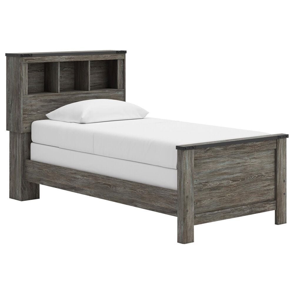 Ashley Frandern Twin Bookcase Panel Bed in Warm Gray, , large