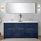Lexora Home Lafarre 72" Double Bathroom Vanity in Navy Blue with 2 cm White Quartz Top and Rectangular Sinks, , large