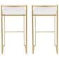 Lumisource Fuji Stackable Barstool with White Velvet Cushion in Gold (Set of 2), , large