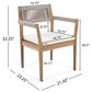 Hearth and Haven 5-Piece Outdoor Dining Set with Cream Cushion in Light Teak, , large