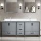 Lexora Home Ziva 80" Double Bathroom Vanity in Dark Grey with 2 cm White Cultured Marble Top and Rectangular Sinks, , large