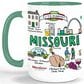 1 Brilliant Gift Wanderer Missouri 15 Oz Mug in White and Dark Green, , large