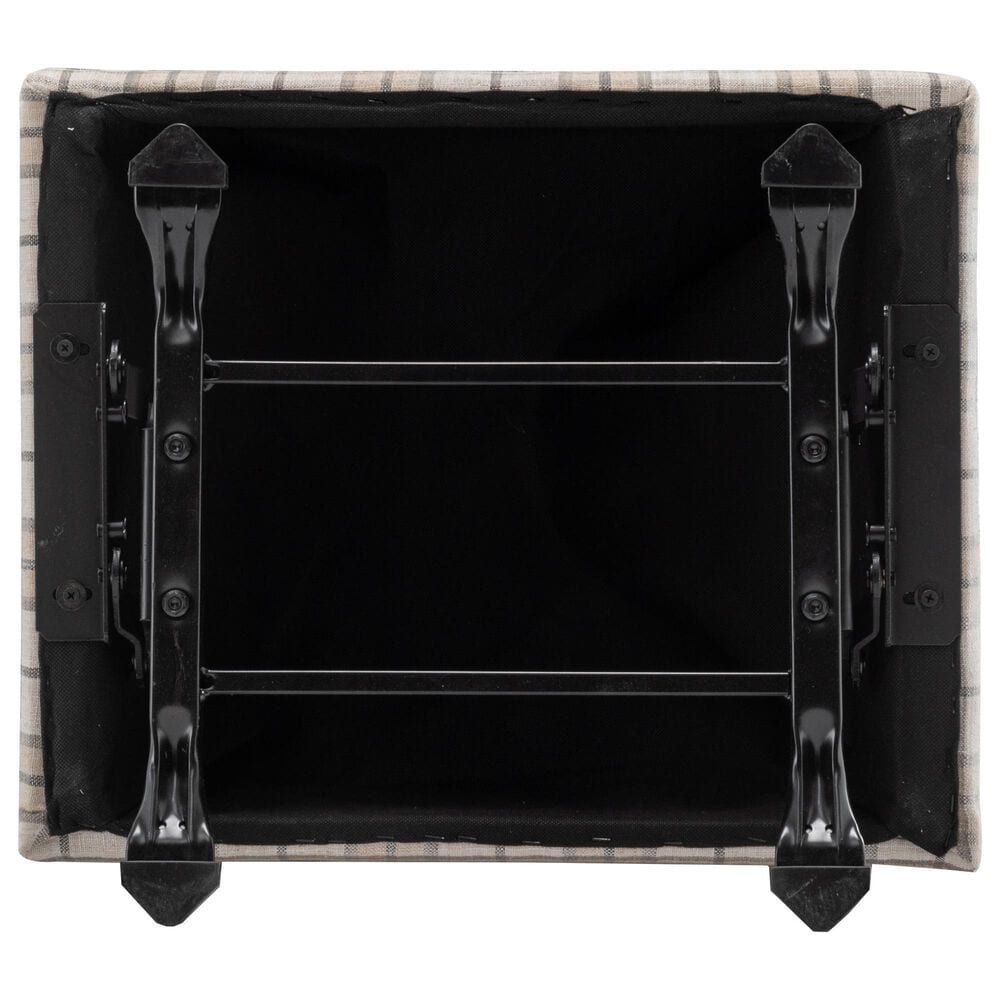 Lamps Per Se Camelot 25&quot; Rectangle Gliding Ottoman in Light Brown and Gray, , large