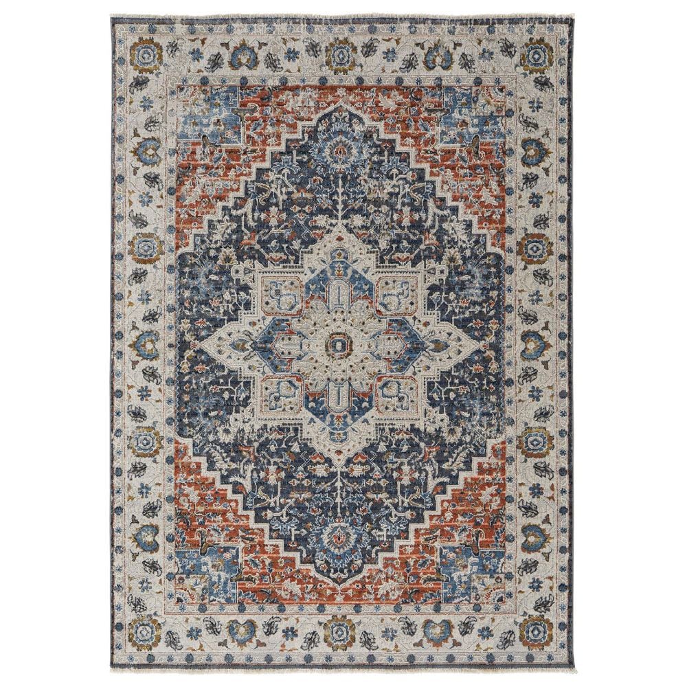 Feizy Kaia 39HTF 3" x 5" Blue and Red Area Rug, , large