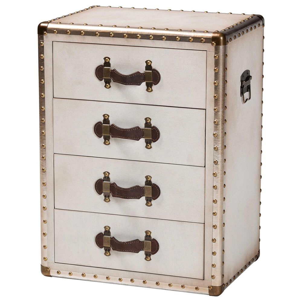 Baxton Studio Jaelyn 4-Drawer End Table in Coffee, , large