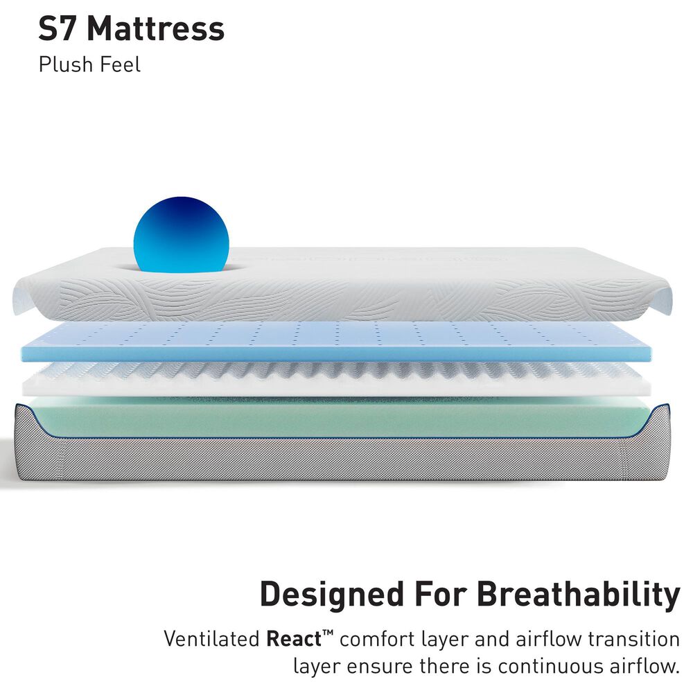 Bedgear S7 LSX Plush Flex Head California King Mattress, , large