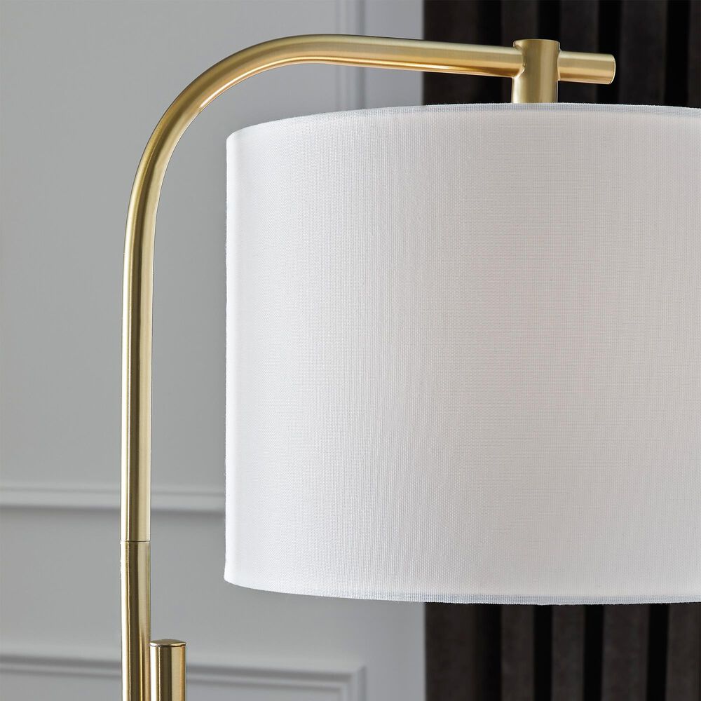 Ashley Baronvale Floor Lamp in Brushed Brass, , large