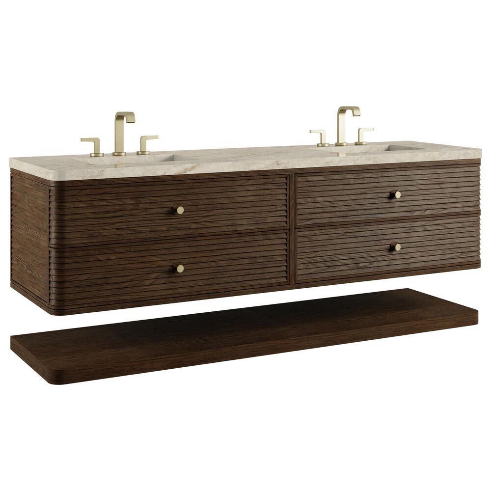 James Martin Allamari 72" Double Bathroom Vanity in Sable with 3 cm Tajnar Eclos Top and Rectangular Sinks, , large