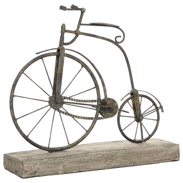 Maple and Jade Vintage Bicycle Sculpture in Dark Brown, , large