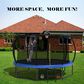 HOMLUX 12" Outdoor Trampoline with Basketball Hoop in Blue, , large