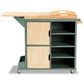 Baxton Studio Dorthy Kitchen Storage Cart in Dark Green and Natural, , large