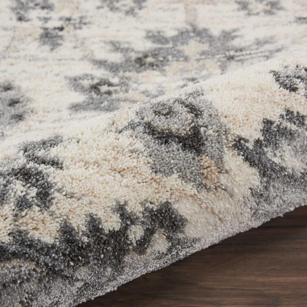 Nourison Fusion Cream and Gray 2&#39;2&quot; x 7&#39;6&quot; Runner, , large