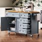 HOMLUX 52"" Kitchen Island with Drop Leaf in Blue Grey, , large