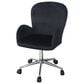Impressions Vanity Colette Swivel Vanity Chair with Black Cushion in Silver Chrome, , large