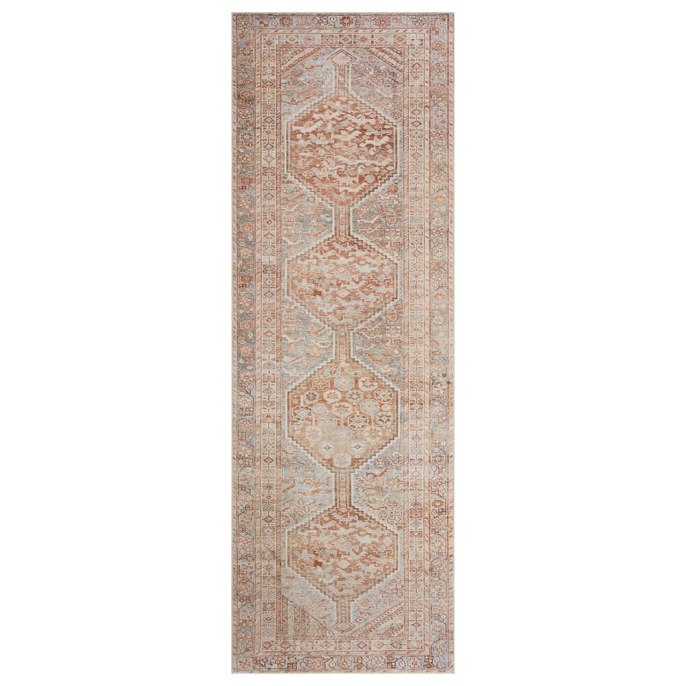 Chris Loves Julia x Loloi Jules 2&#39; x 5&#39; Tangerine and Mist Area Rug, , large