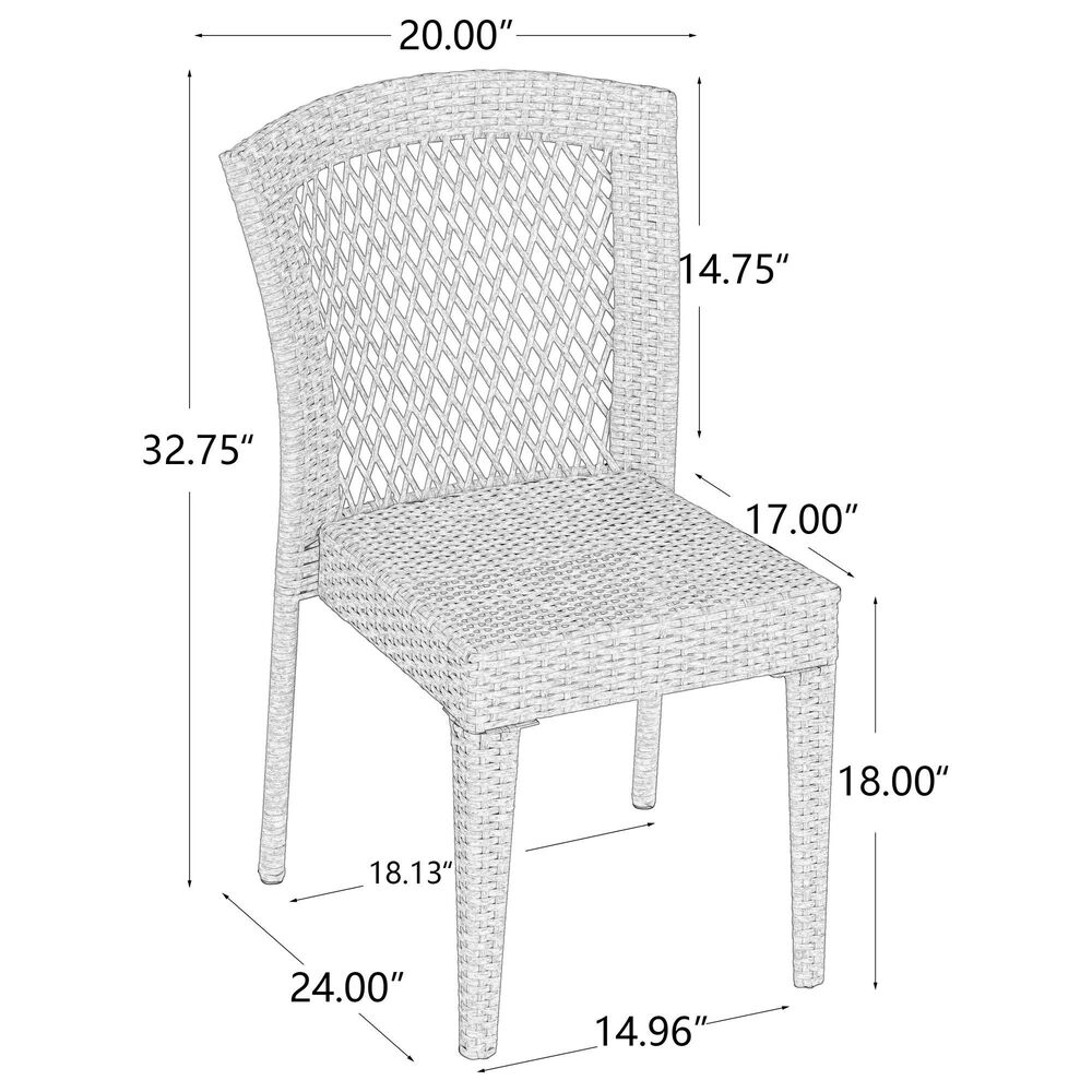 Hearth and Haven Farley Outdoor Side Chair in Gray &#40;Set of 2&#41;, , large