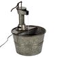 Maple and Jade Indoor/Outdoor Fountain with Pump Faucet in Galvanized Gray, Rusted Brown and Black, , large