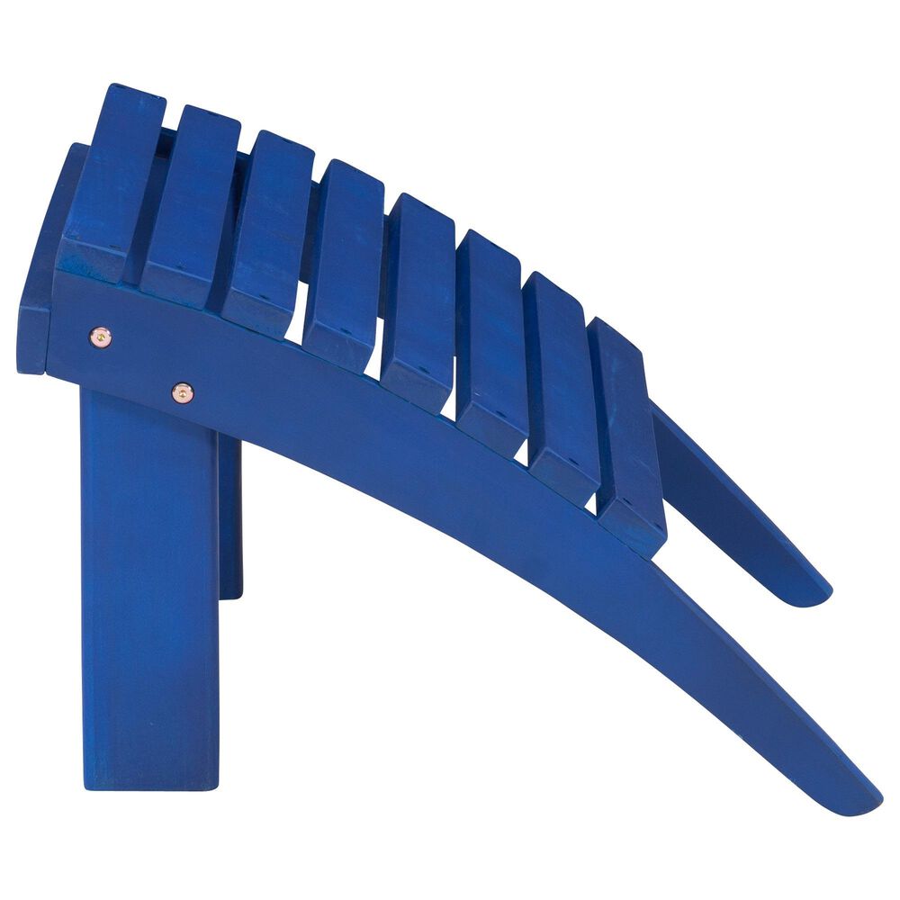 Linon Home Decor Adirondack Patio Ottoman in Blue, , large