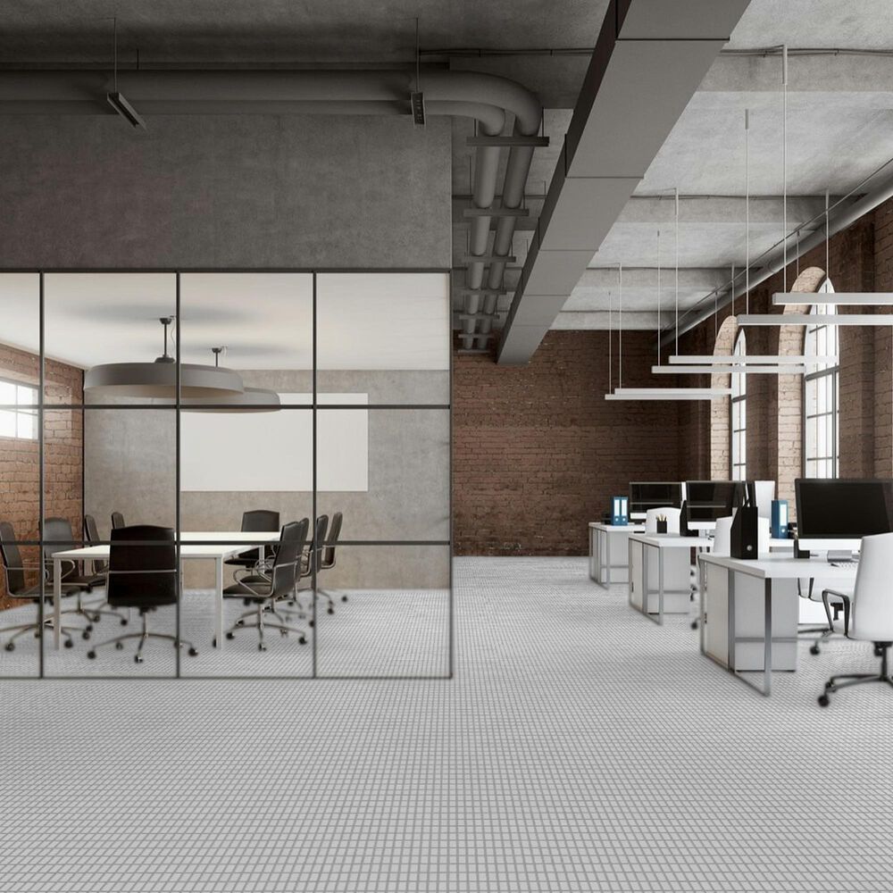 Emser Savvy White 1" x 3" on 11" x 12" Glazed Porcelain Mosaic Sheet, , large