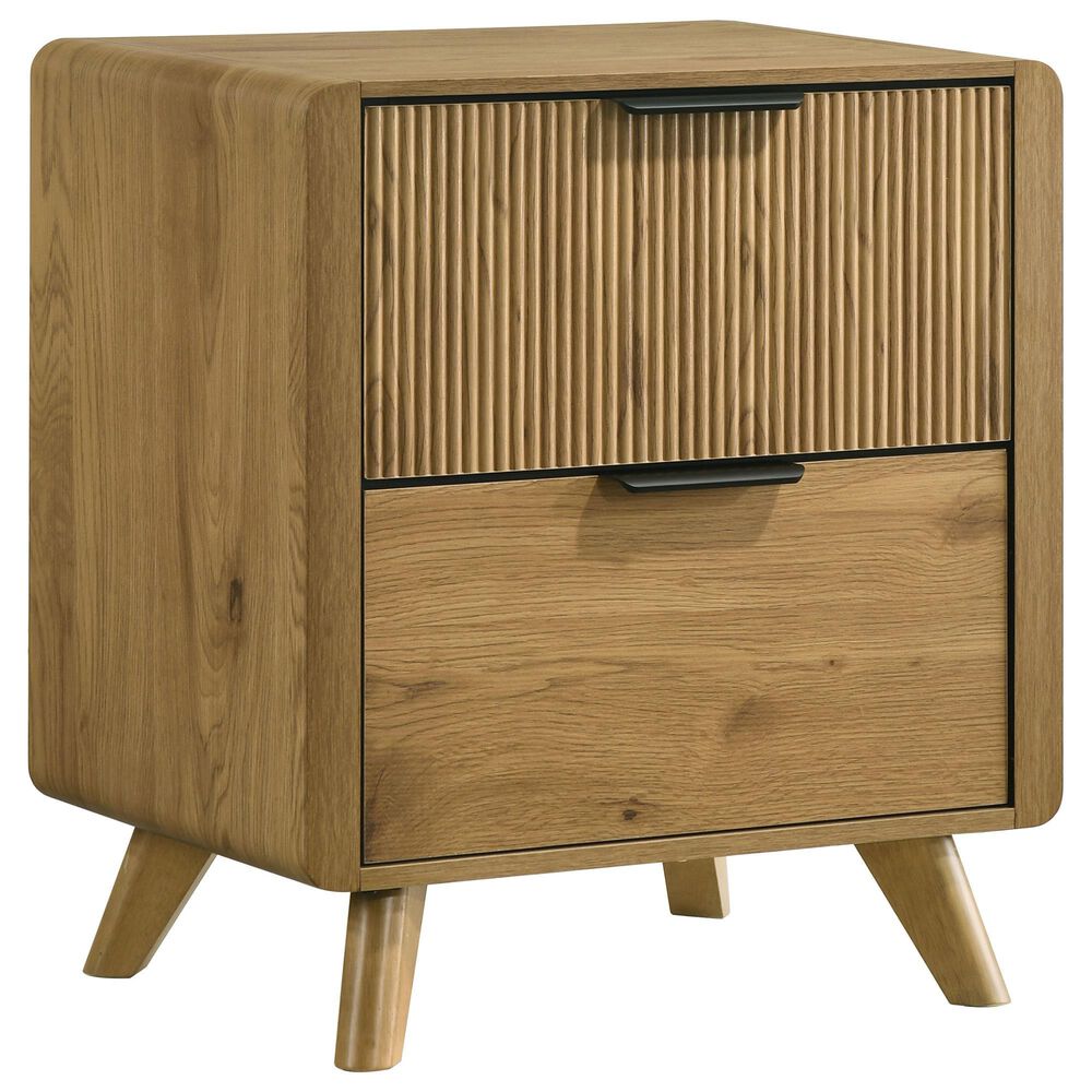 Pacific Landing Bennett King Bed with Two Nightstands in Light Oak, , large