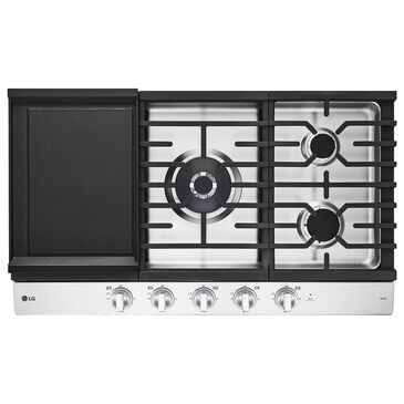 LG 36" Smart Gas Cooktop with Ultraheat 22K BTU In Stainless Steel, , large