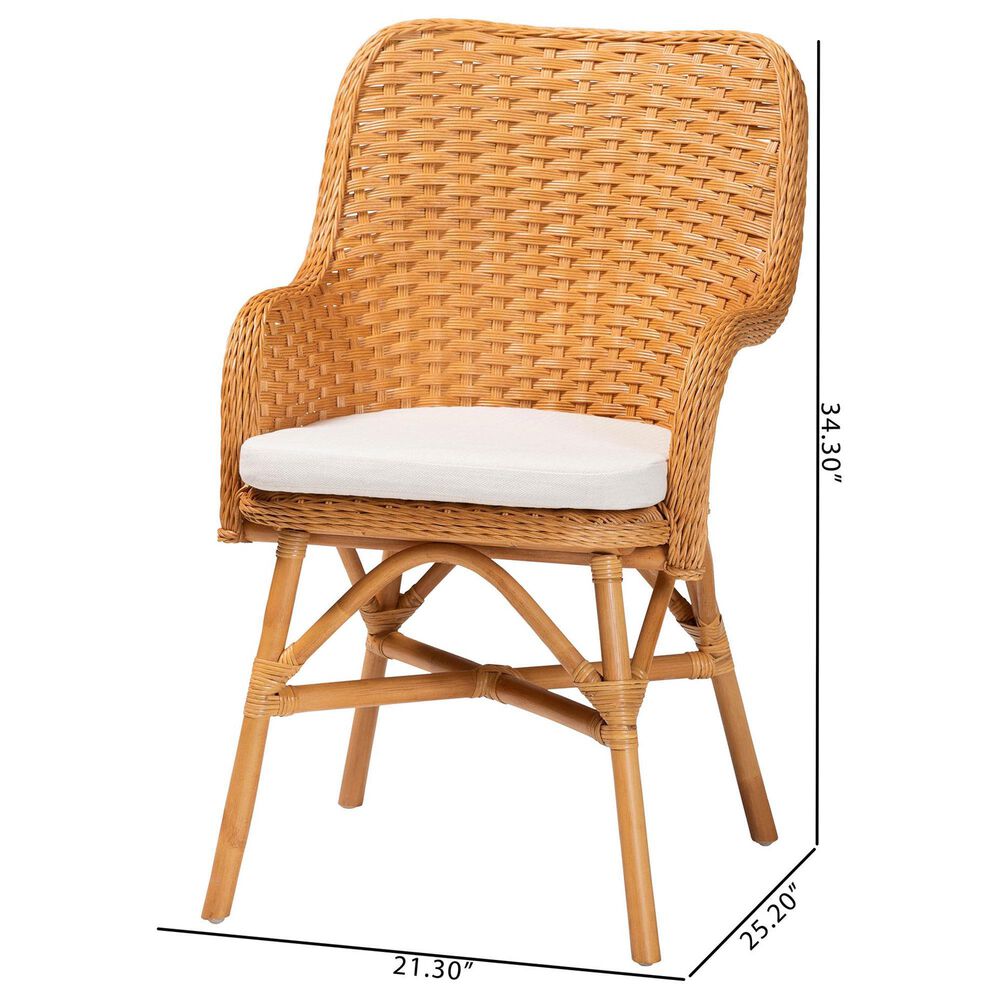 Baxton Studio Celsie Arm Chair in Light Honey, , large