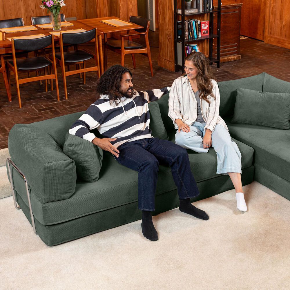 Jaxx Unsofa 2-Piece Modular Right Facing L-Shaped Sectional in Forest Dark Green, , large