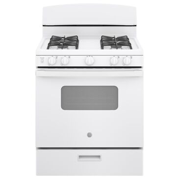 GE Appliances 30" Freestanding Front Control Gas Range in White, , large