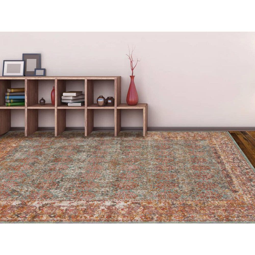 Amer Rugs Eternal 3&#39;11&quot; x 5&#39;11&quot; Sea Blue and Rust Area Rug, , large
