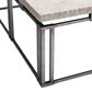 Bernhardt Riverton 48" Cocktail Table in Honed Bianco Travertine and Silver, , large