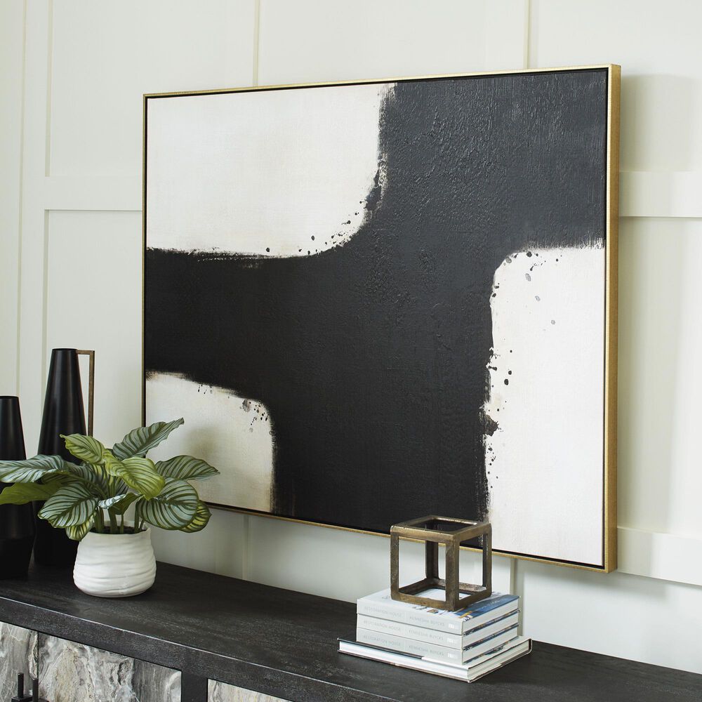 Ashley Reighlea 39.38&quot; x 50&quot; Wall Art in Black, White and Tan, , large