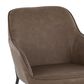LumiSource Daniella Arm Chair with Espresso Faux Leather Cushion in Black (Set of 2), , large