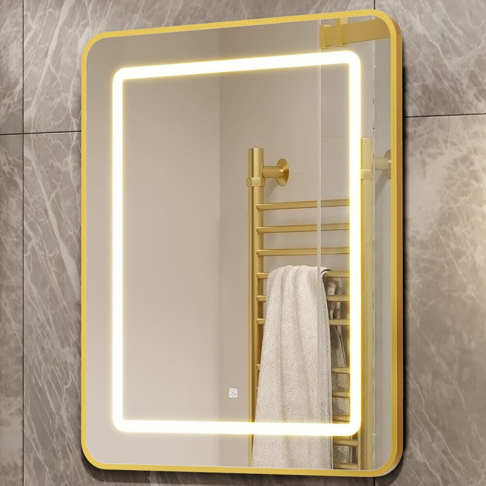 HOMLUX 20" x 30" Bathroom Medicine Cabinet with Mirror in Gold, , large