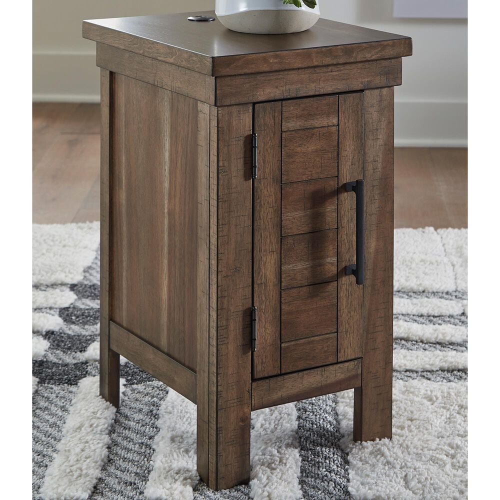 Ashley Moriville Chairside Table in Grayish Brown, , large