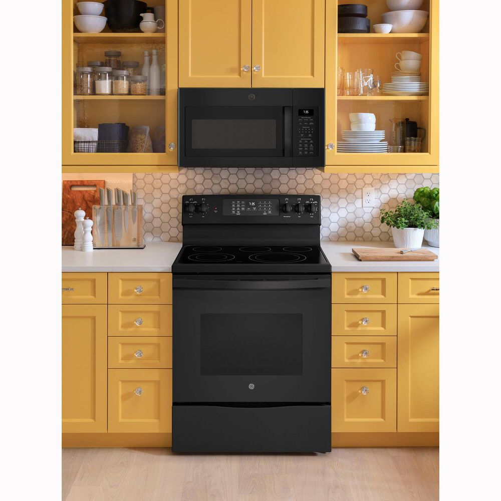 GE Appliances 2-Piece Kitchen Package with 30&#39;&#39; Electric Range and 1.9 Cu. Ft. Microwave Oven in Black, , large