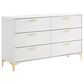 Pacific Landing Kendall 6-Drawer Dresser in Gold and White, , large