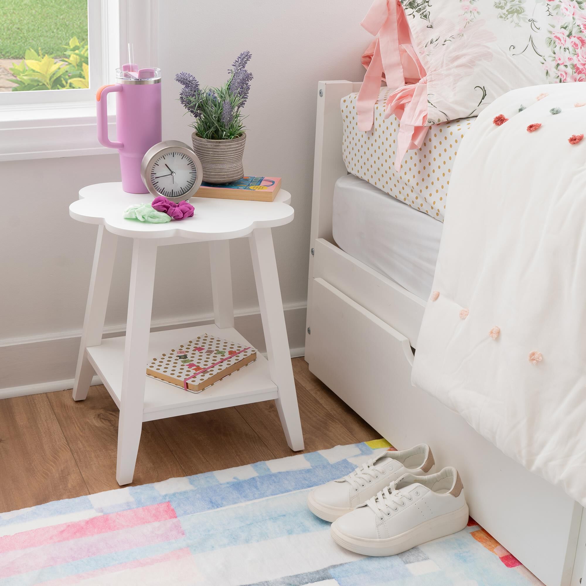 Linden Boulevard Petunia Side Table in White