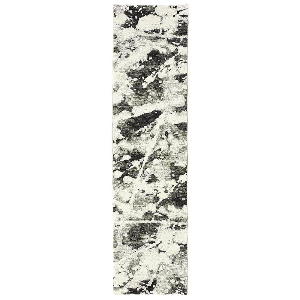 Oriental Weavers Evolution 8035B 2"6" x 12" Charcoal and White Runner, , large