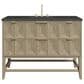 James Martin Vanities Emmeline 48" Single Vanity in Pebble Oak with 3 cm Charcoal Soapstone Quartz Top, , large