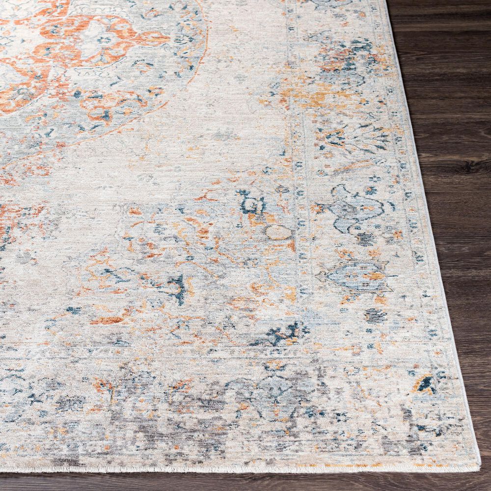 Surya Laila 2&#39;7&quot; x 10&#39; Orange, Teal, Sage, Saffron, Gray and Cream Runner, , large